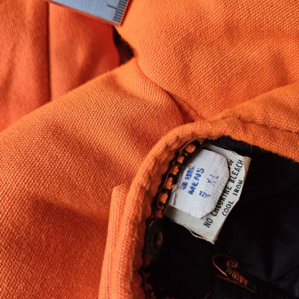 VTG Edward Hyman Mens XL Orange Industrial Hunting Thermal Insulated Pants - Picture 15 of 16